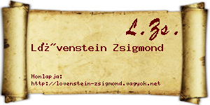 Lövenstein Zsigmond névjegykártya