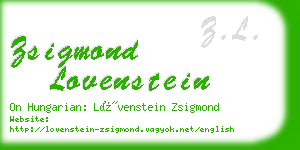 zsigmond lovenstein business card